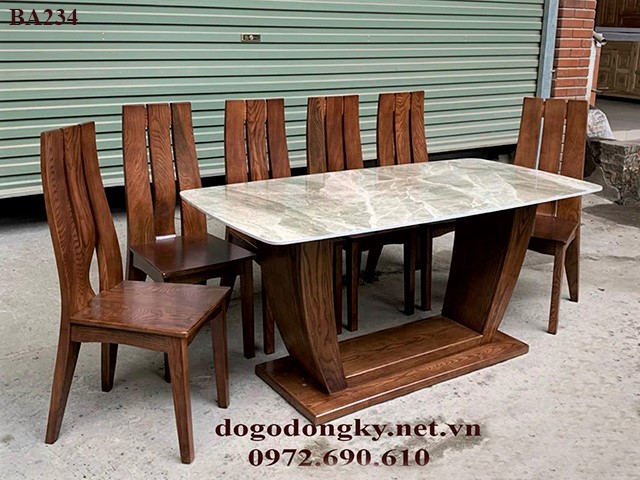 Bộ bàn ghế ăn hình chữ nhật