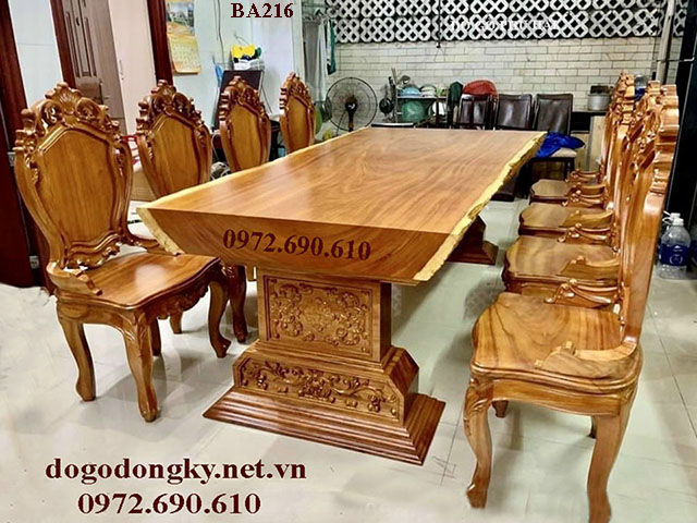 bộ bàn ghế ăn mặ bàn nguyên tấm