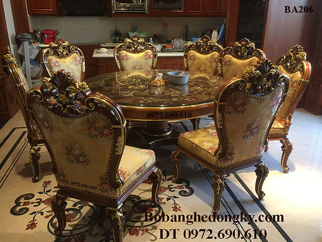 bộ bàn ghế ăn tân cổ điển