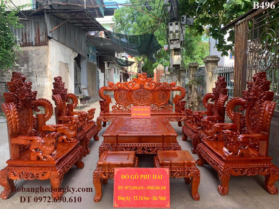 bo ban ghe go huong cham rong