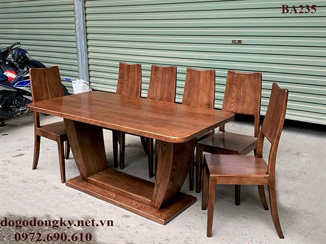 Bộ bàn ghế phòng ăn gỗ sồi mỹ