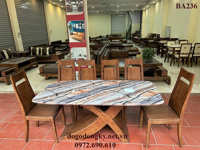 Bộ bàn ghế phòng ăn gỗ sồi nga