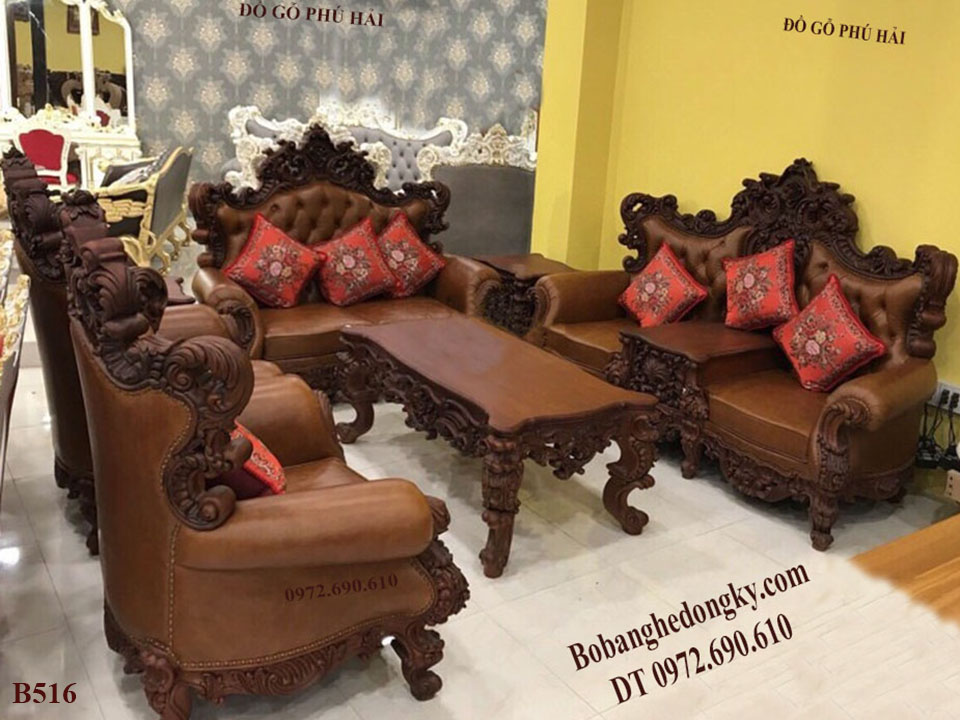 bộ bàn ghế sofa da đẹp