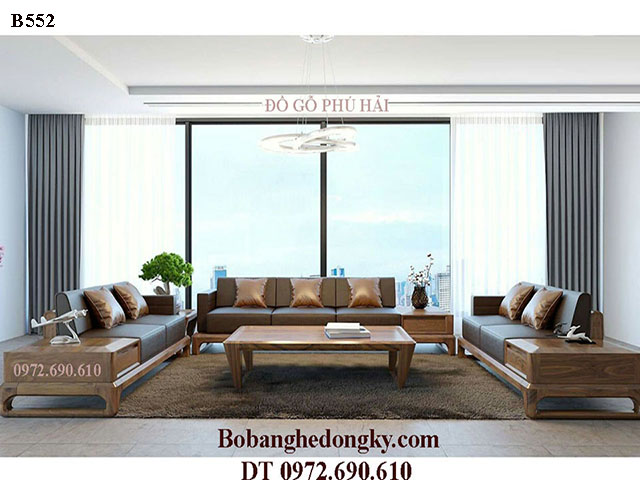 bộ bàn ghế sofa gỗ đặt đệm