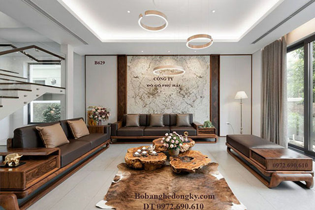 Bộ sofa gỗ óc chó