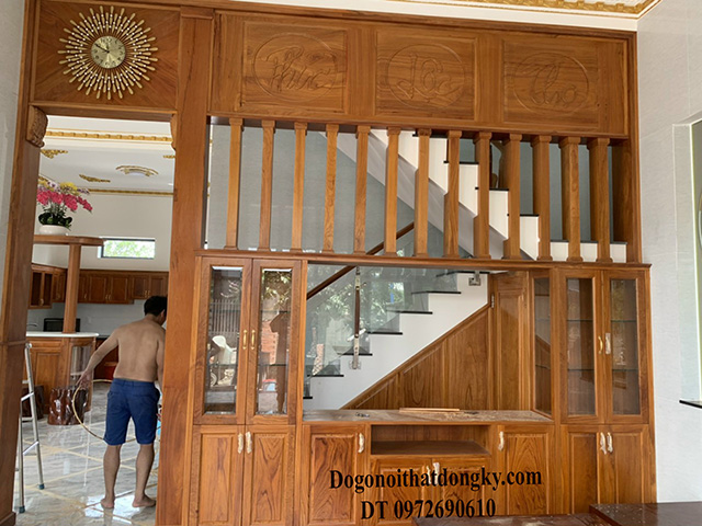 Các mẫu vách gỗ trang trí phòng khách