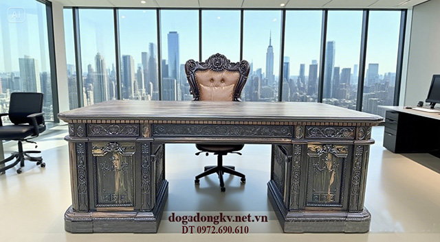 Mãu bàn giám đốc gỗ mun đẹp