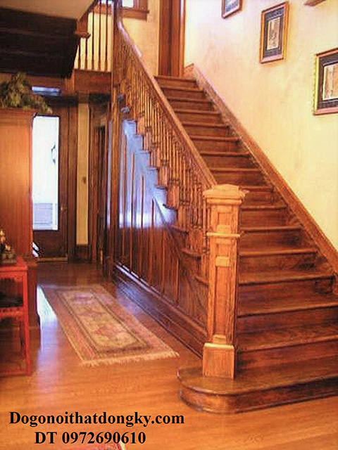 Tay vịn cầu thang gỗ lim