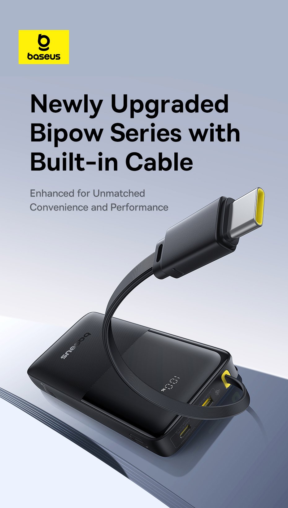 chube Backup Battery with cable Baseus Bipow2 10000mAh/20000mah 20W