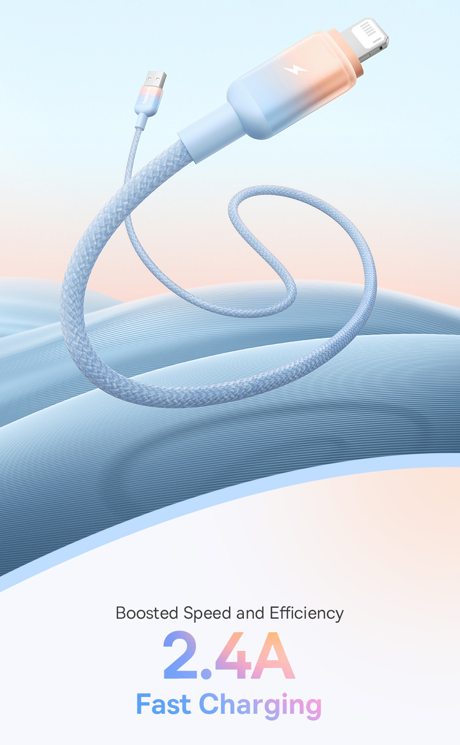 chube Cáp Sạc Nhanh USB to Lightning Baseus Discolor Series 2.4A