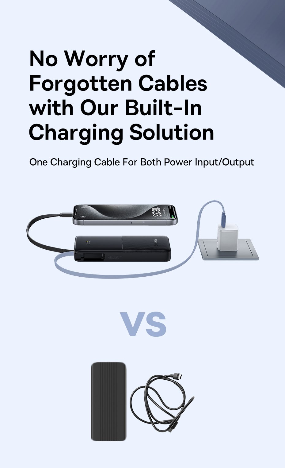 chube Backup Battery with cable Baseus Bipow2 10000mAh/20000mah 20W