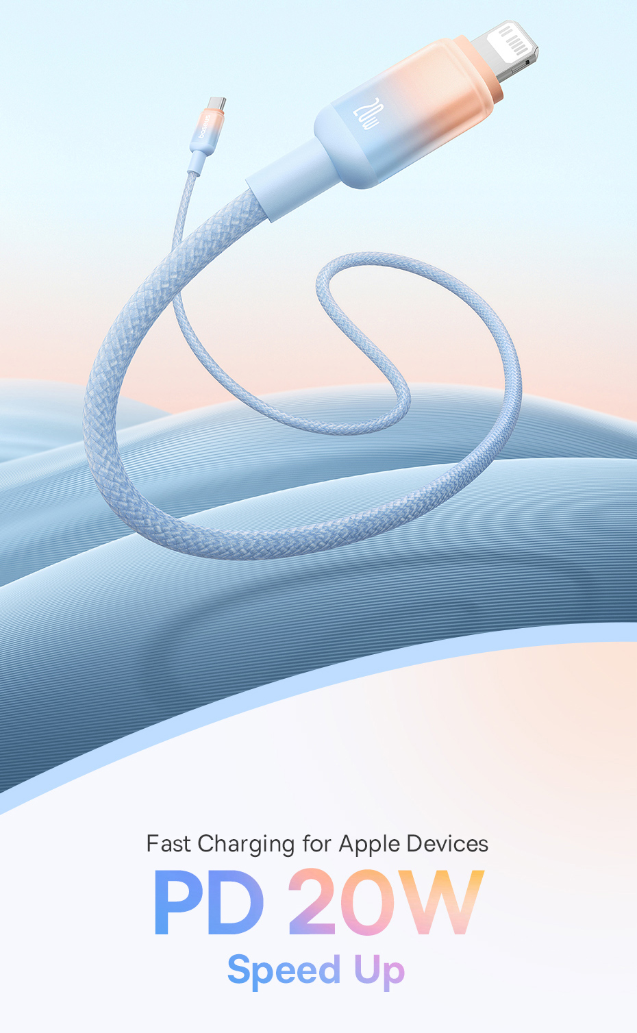 chube Cáp Sạc Nhanh C to Lightning Baseus Discolor Series 20W