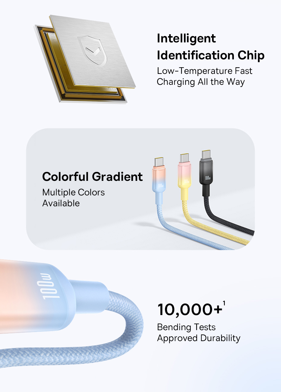 chube Cáp Sạc Nhanh USB to Type-C Baseus Discolor Series 100W