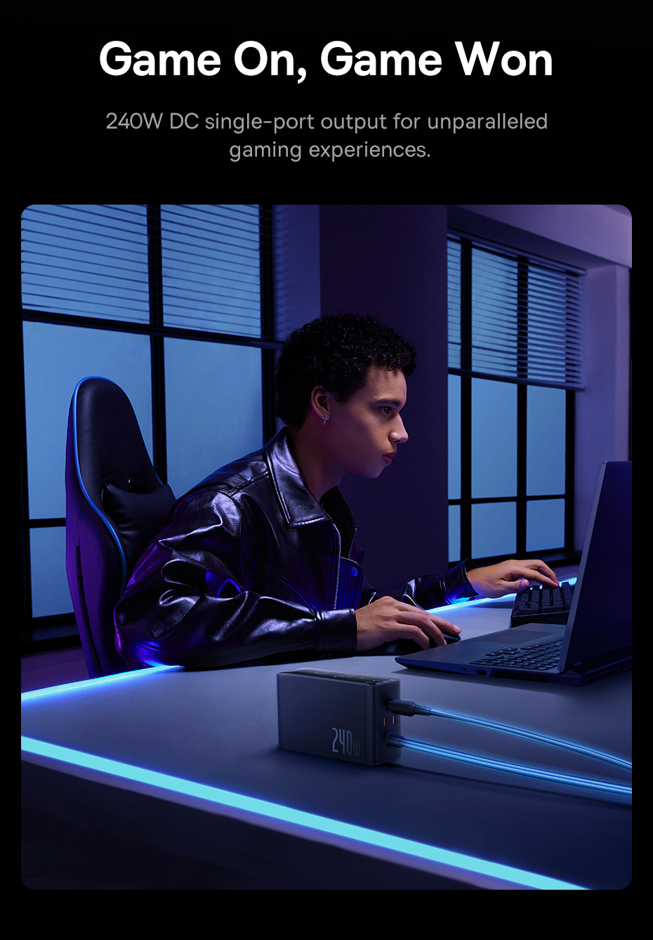 chube Bộ Sạc GaN Baseus 240W 3C+U+DC App Control