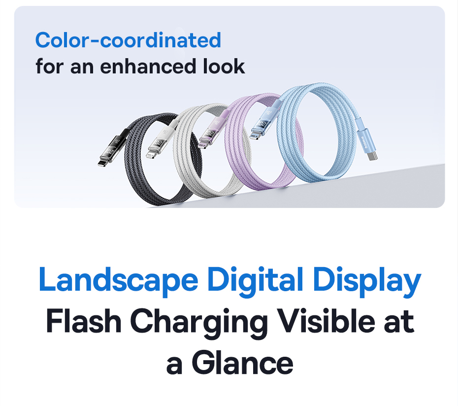 chube Cáp Sạc Nhanh C to Lightning Baseus Display 2 20W