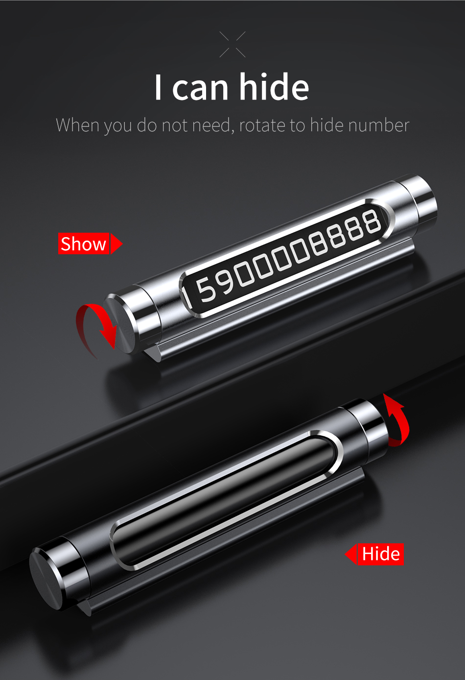 chube Bảng số điện thoại Baseus Metal Parking Card dùng cho xe hơi