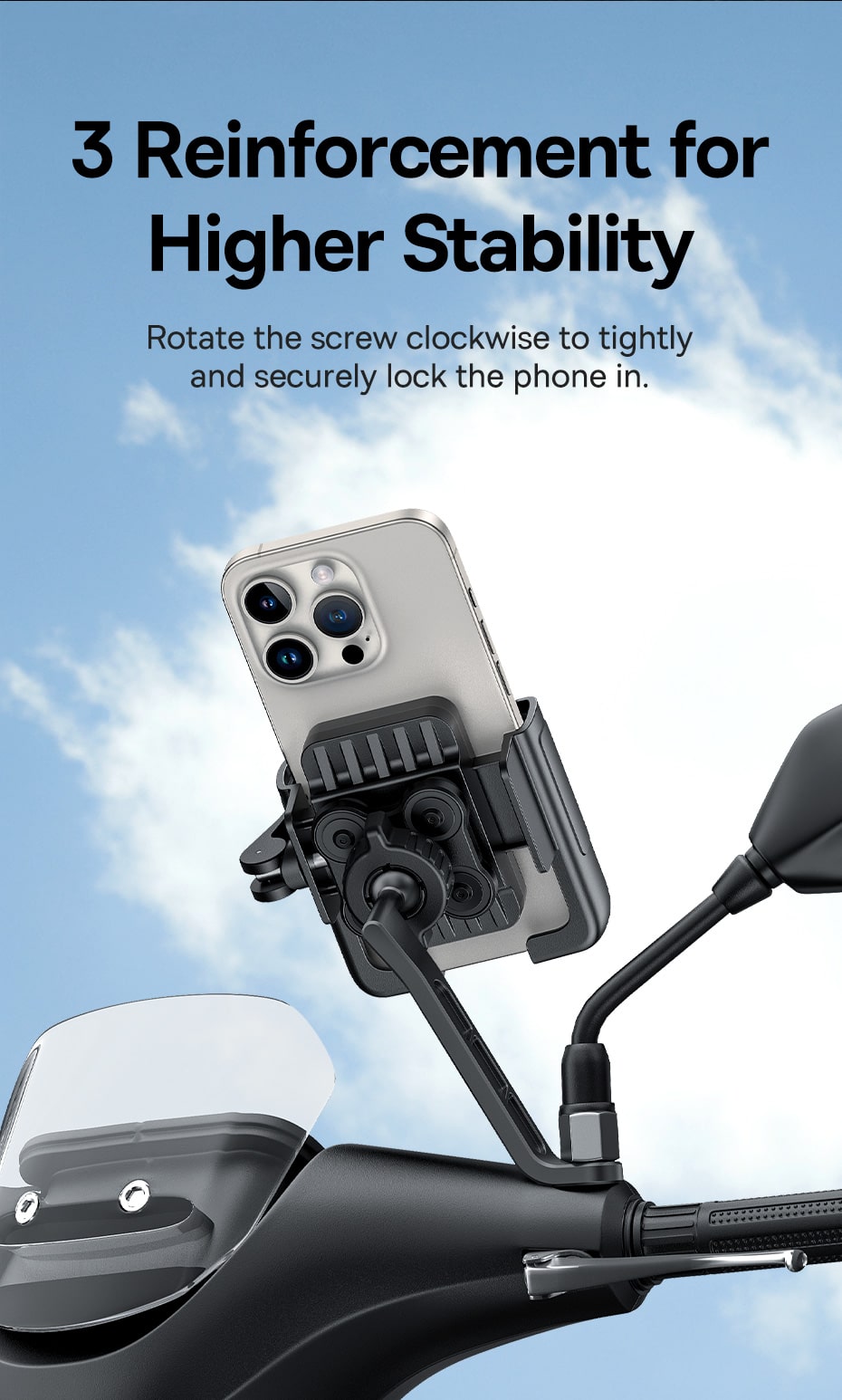 chube Đế Giữ Điện Thoại Xe Máy Baseus GoTrip Series Bike Phone Mount