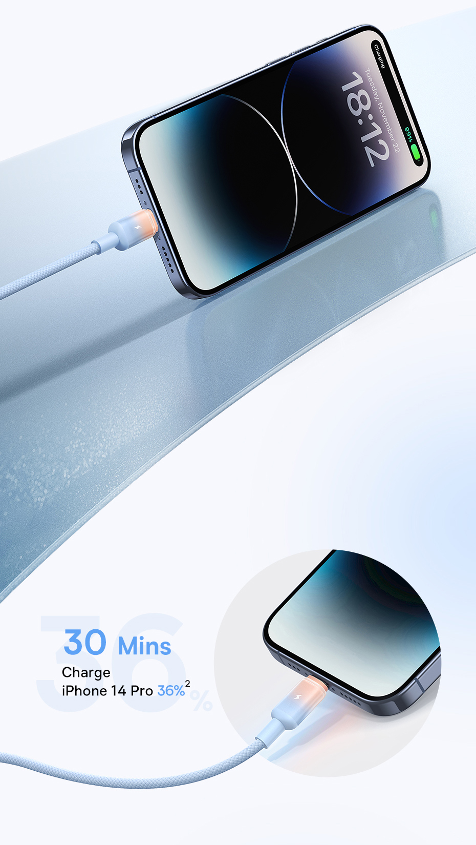 chube Cáp Sạc Nhanh USB to Lightning Baseus Discolor Series 2.4A