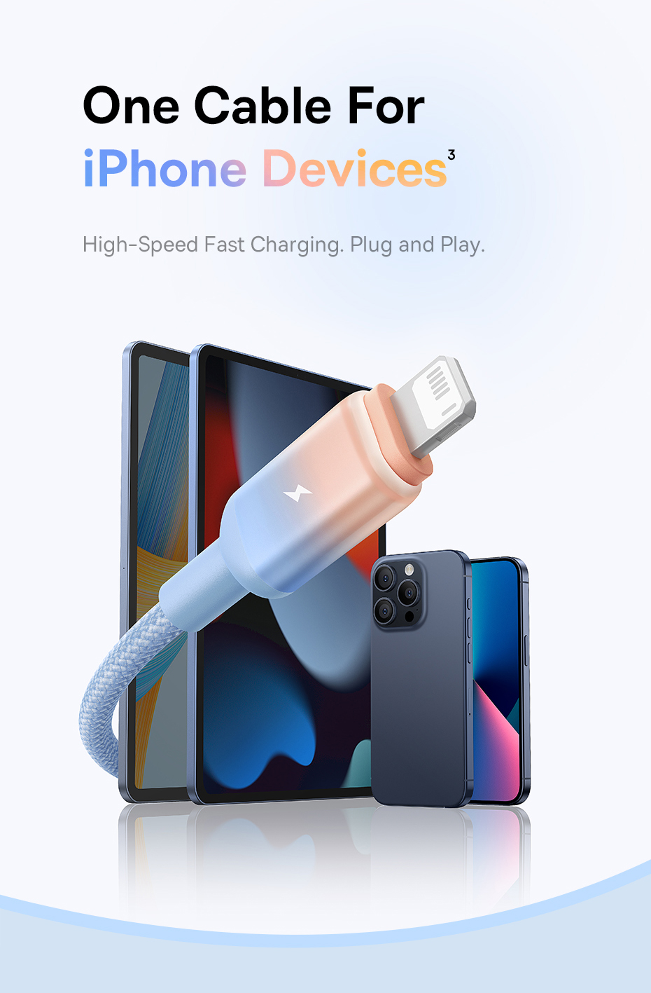 chube Cáp Sạc Nhanh USB to Lightning Baseus Discolor Series 2.4A