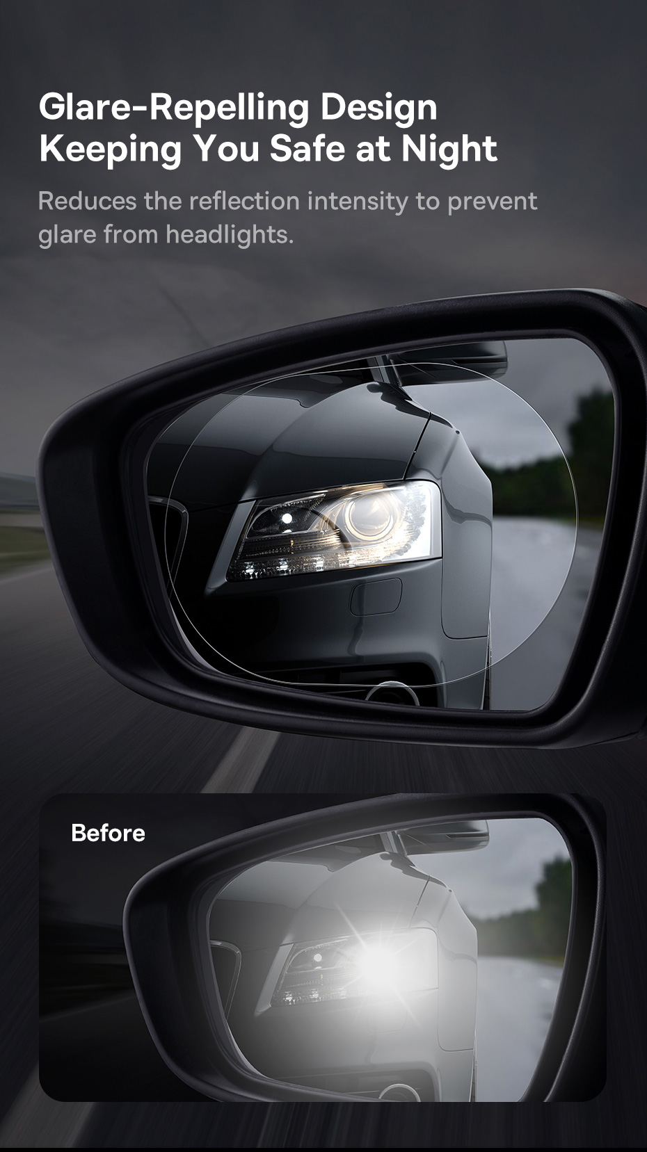 chube Phim chống nước gương chiếu hậu Baseus ClearSight Clear, gói 2