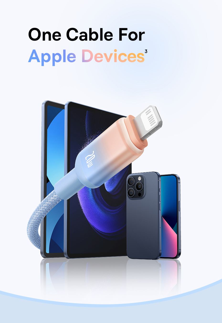 chube Cáp Sạc Nhanh C to Lightning Baseus Discolor Series 20W