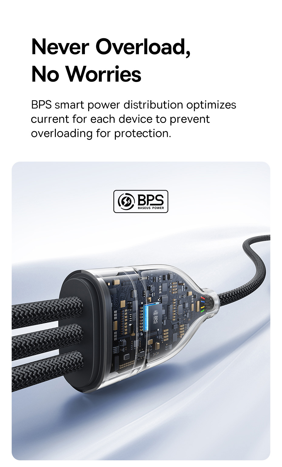 chube Cáp sạc nhanh 1 for 3 Baseus Flash Series 3 100W C to C+C+L