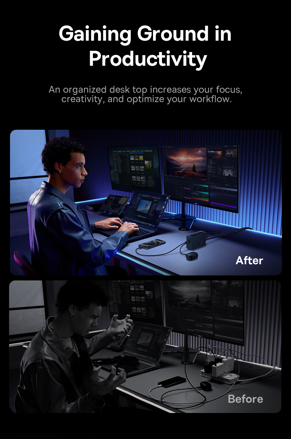 chube Bộ Sạc GaN Baseus 240W 3C+U+DC App Control