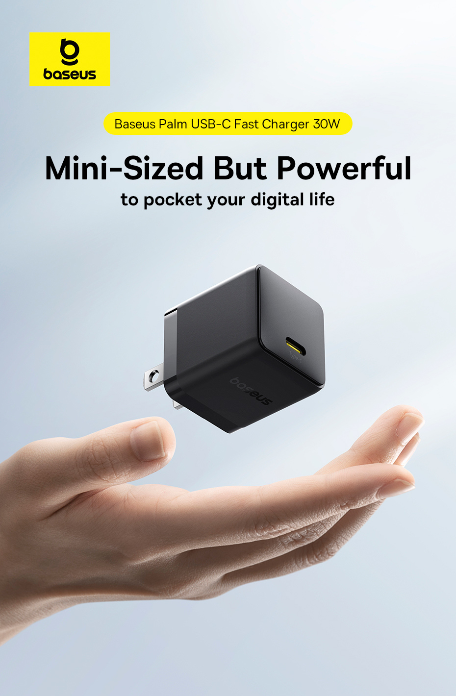 chube Củ Sạc Nhanh Baseus Palm 1C 30W