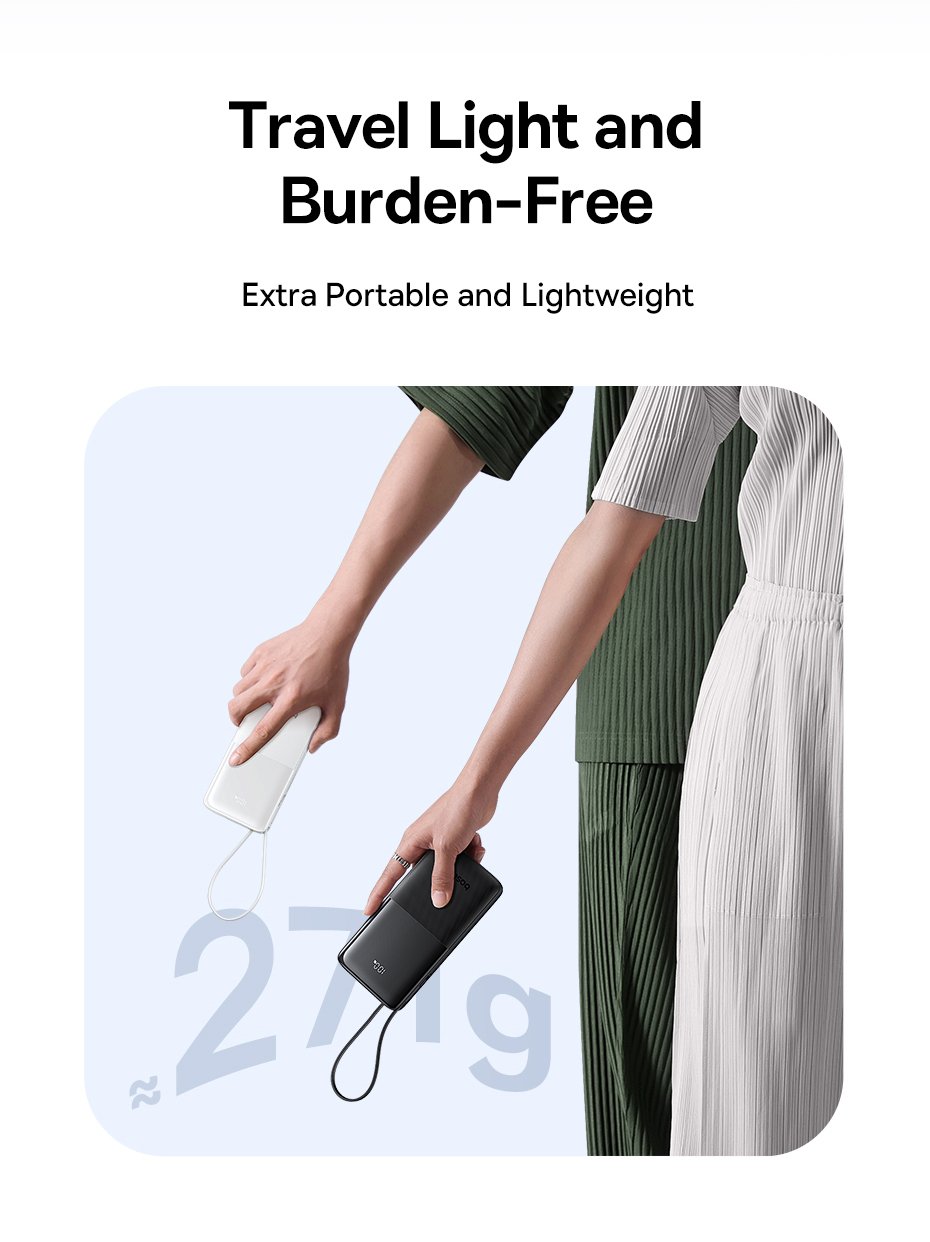 chube Backup Battery with cable Baseus Bipow2 10000mAh/20000mah 20W