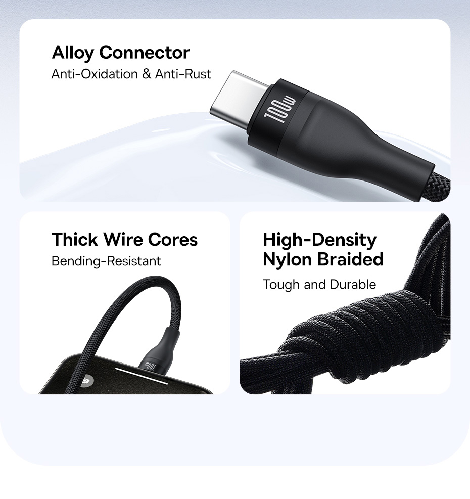 chube Cáp sạc nhanh 1 for 3 Baseus Flash Series 3 100W C to C+C+L