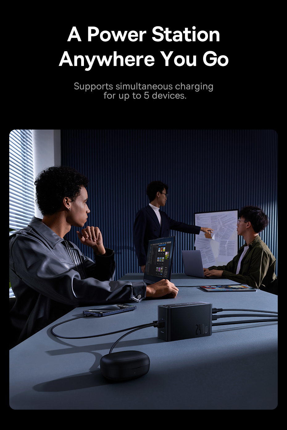 chube Bộ Sạc GaN Baseus 240W 3C+U+DC App Control