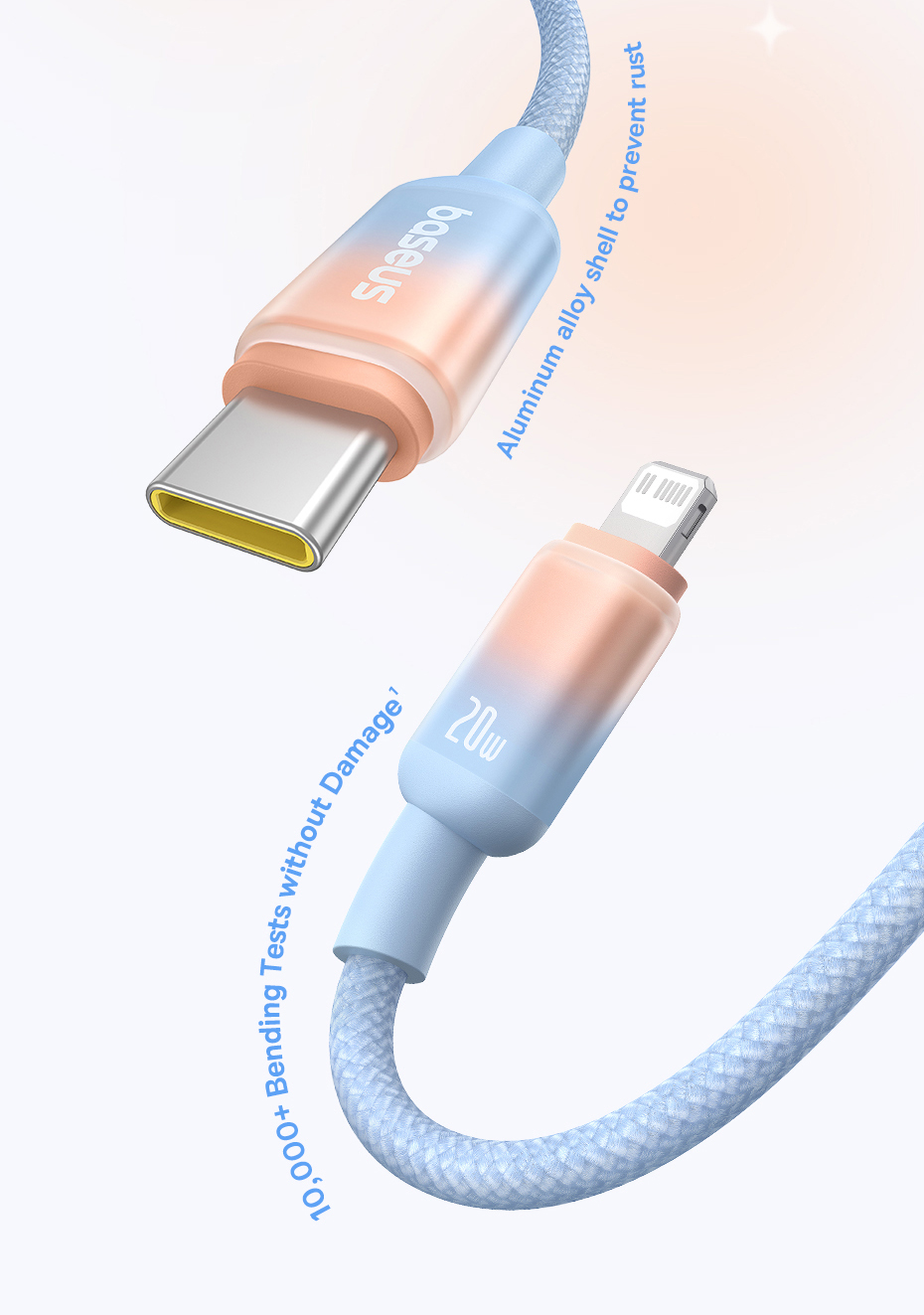 chube Cáp Sạc Nhanh C to Lightning Baseus Discolor Series 20W