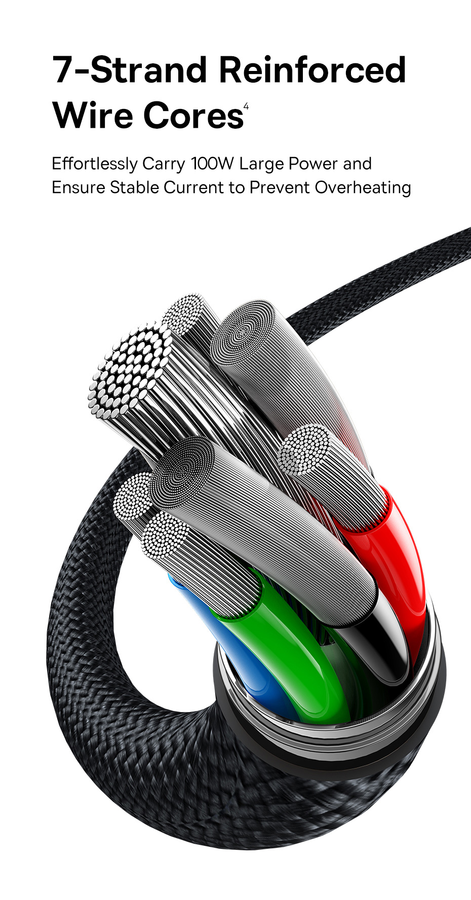 chube Cáp sạc nhanh 1 for 3 Baseus Flash Series 3 100W C to C+C+L