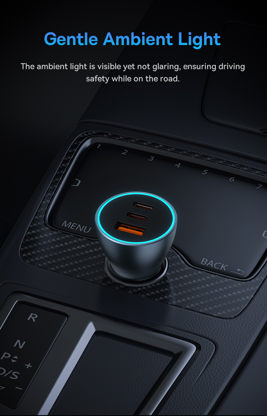 chube Bộ sạc ô tô sạc nhanh Baseus Golden Contactor Pro GaN U+2C 65W