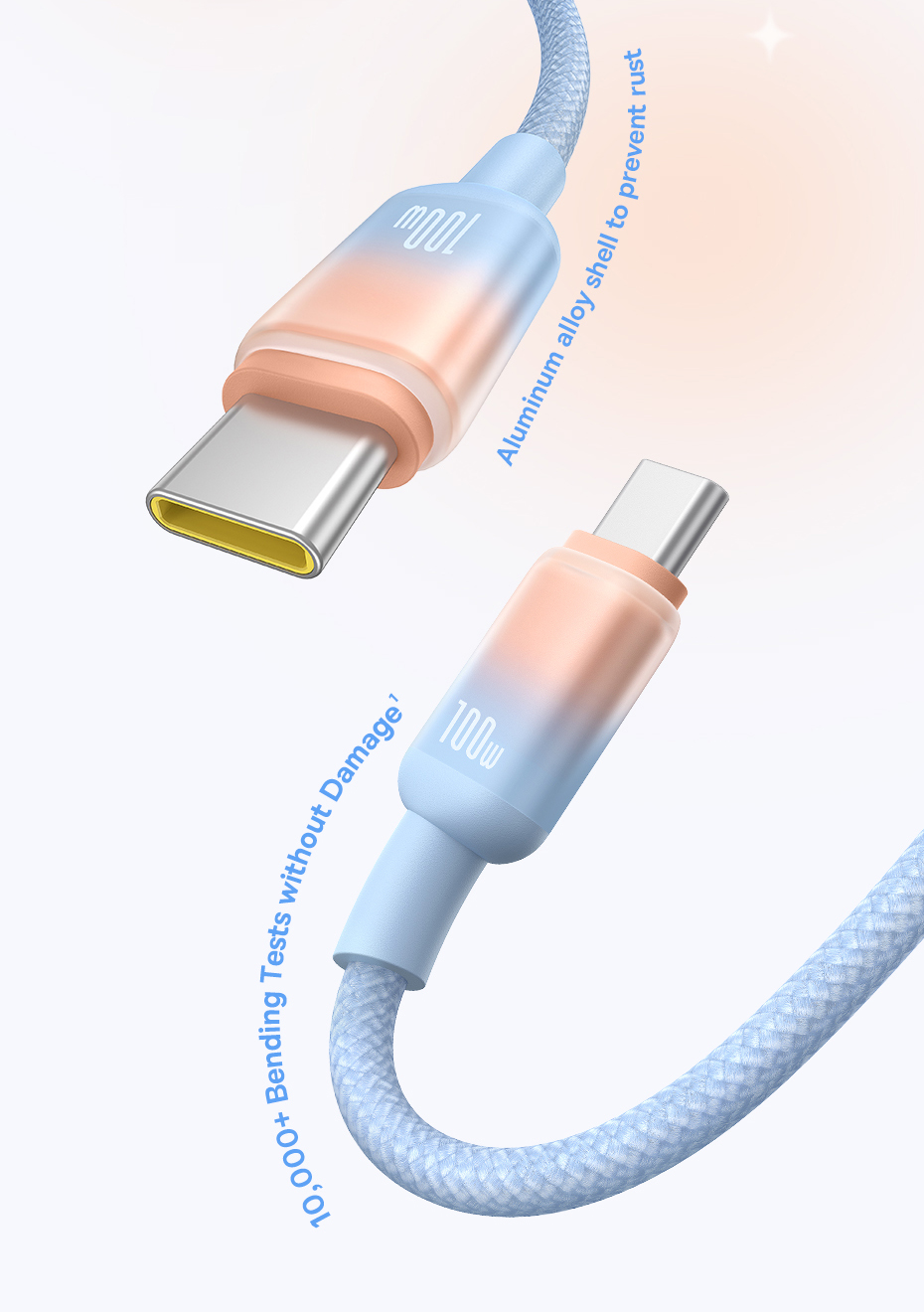 chube Cáp Sạc Nhanh USB to Type-C Baseus Discolor Series 100W