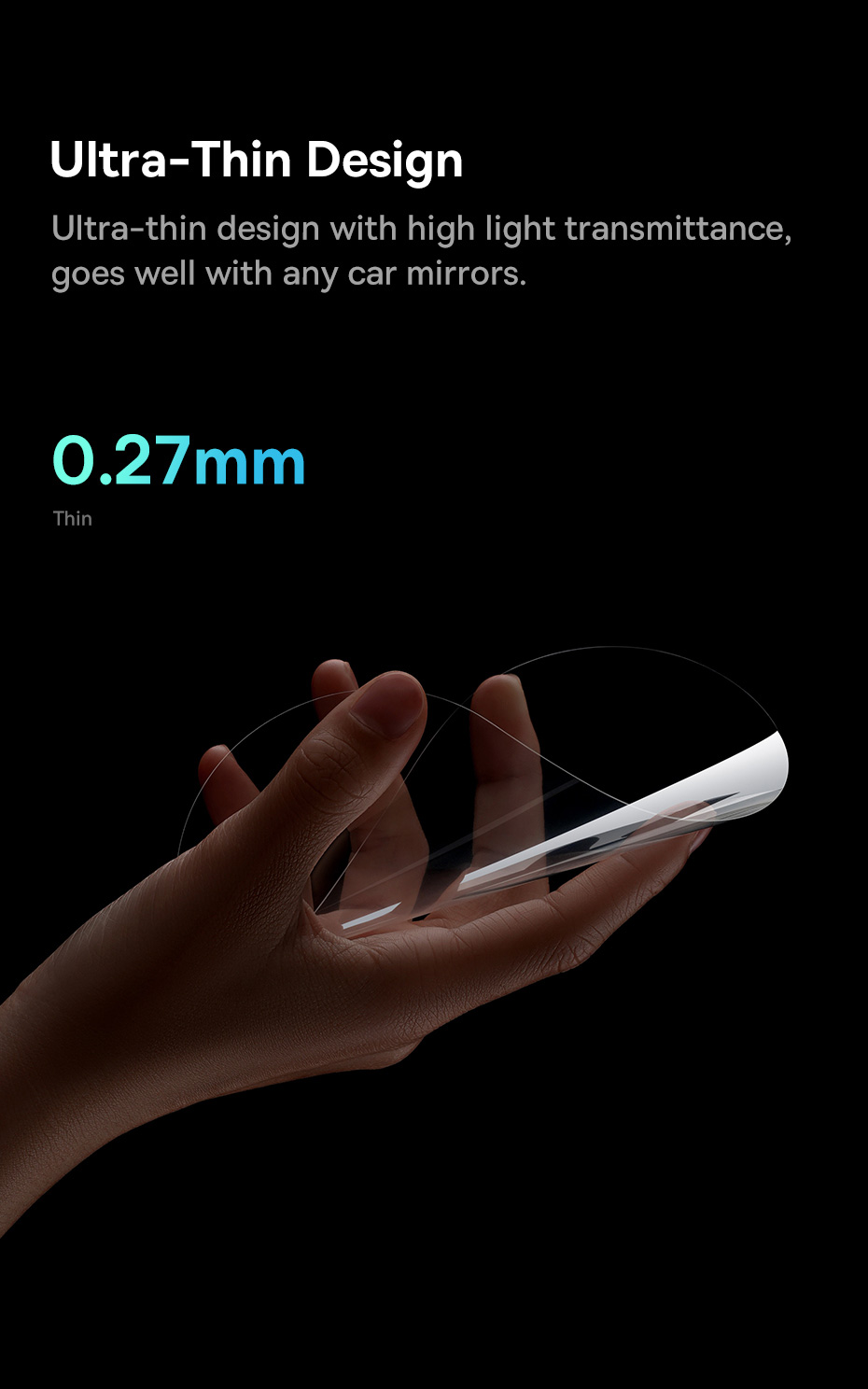 chube Phim chống nước gương chiếu hậu Baseus ClearSight Clear, gói 2