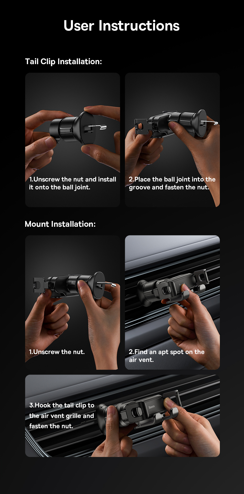 chube Giá đỡ điện thoại trên ô tô Baseus Gravity Air Vent