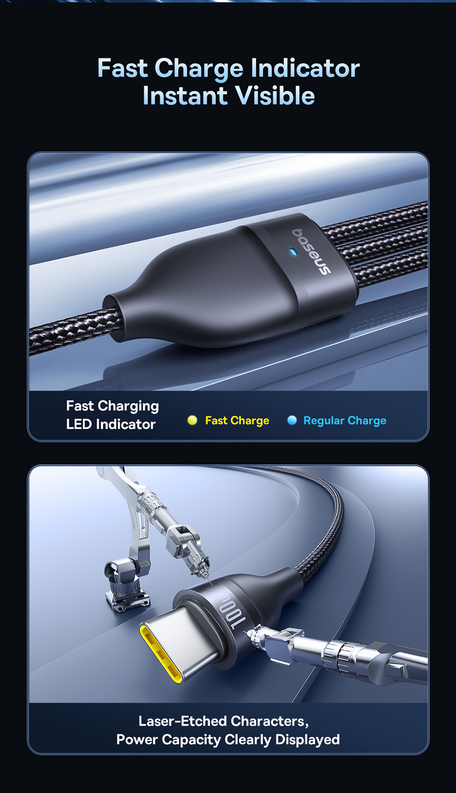 chube Cáp sạc nhanh đa năng Baseus Flash Series 3 100W C to C+C+L