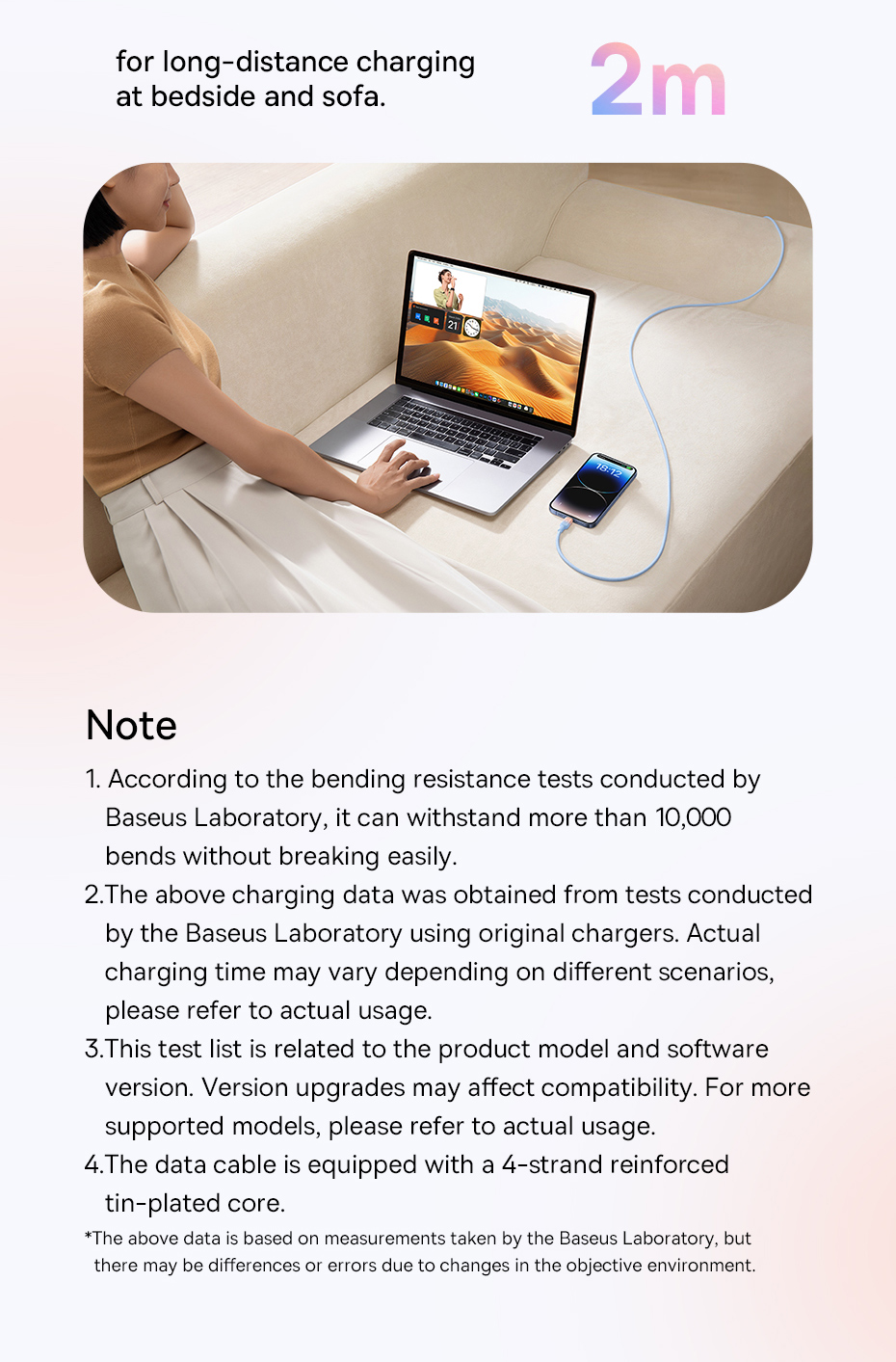 chube Cáp Sạc Nhanh USB to Lightning Baseus Discolor Series 2.4A