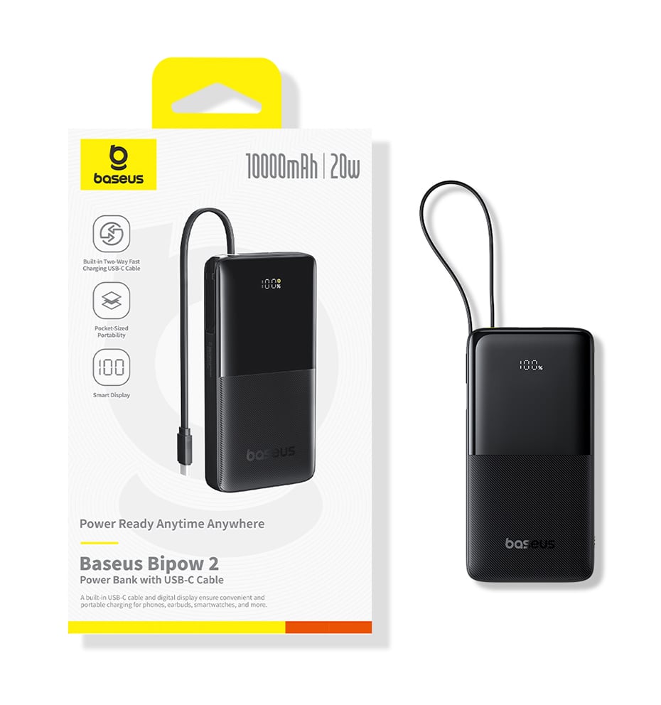 chube Backup Battery with cable Baseus Bipow2 10000mAh/20000mah 20W
