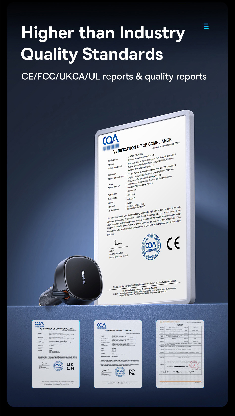 chube Tẩu sạc ô tô Baseus Enjoyment Pro 60W kèm dây rút gọn tiện lợi