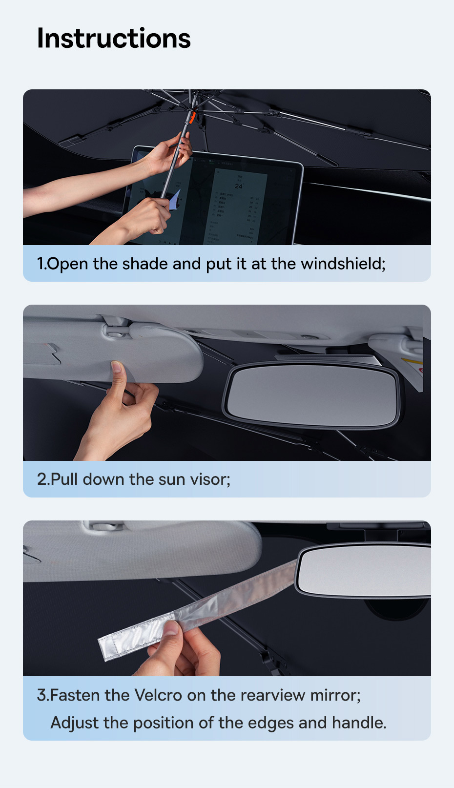 chube Dù 2 lớp che nắng kính chắn gió Baseus CoolRide Pro