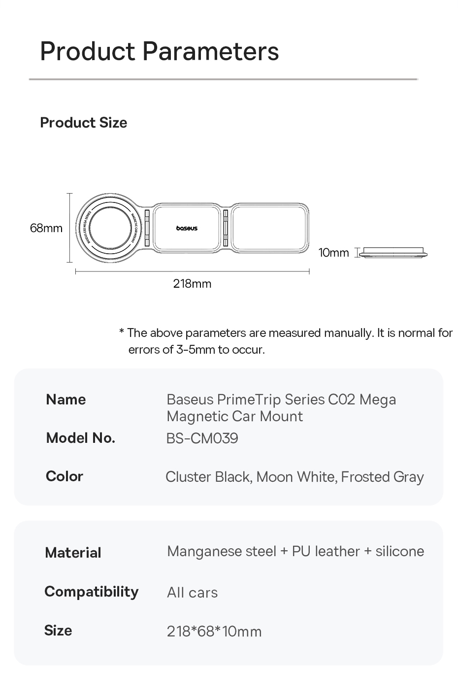 chube Giá đỡ từ tính Baseus PrimeTrip Series C02 Mega