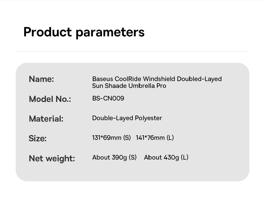 chube Dù 2 lớp che nắng kính chắn gió Baseus CoolRide Pro