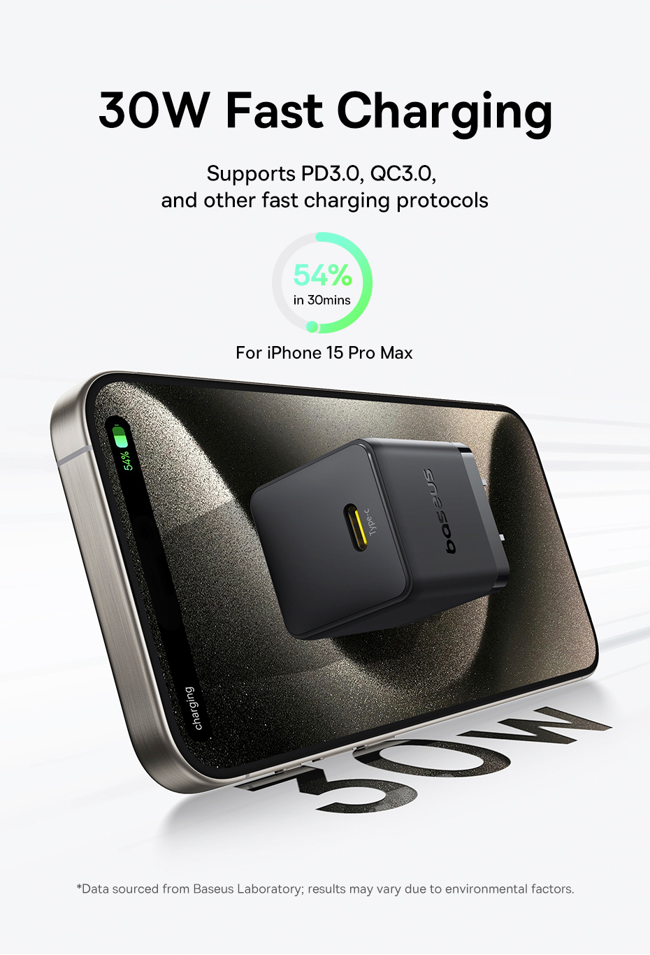 chube Củ Sạc Nhanh Baseus Palm 1C 30W