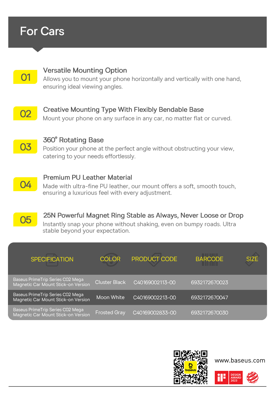 chube Giá đỡ từ tính Baseus PrimeTrip Series C02 Mega