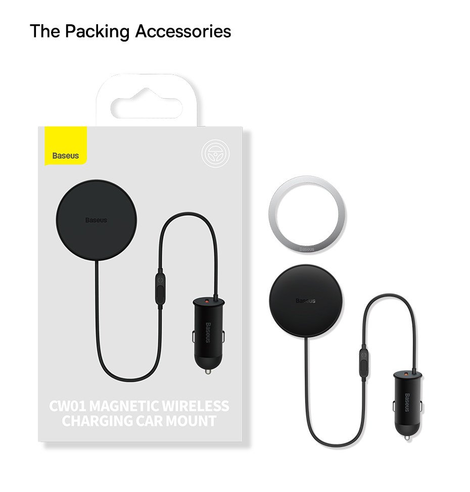 chube Tẩu Ô Tô Sạc Không Dây Từ Tính Magsafe Baseus CW01 40W