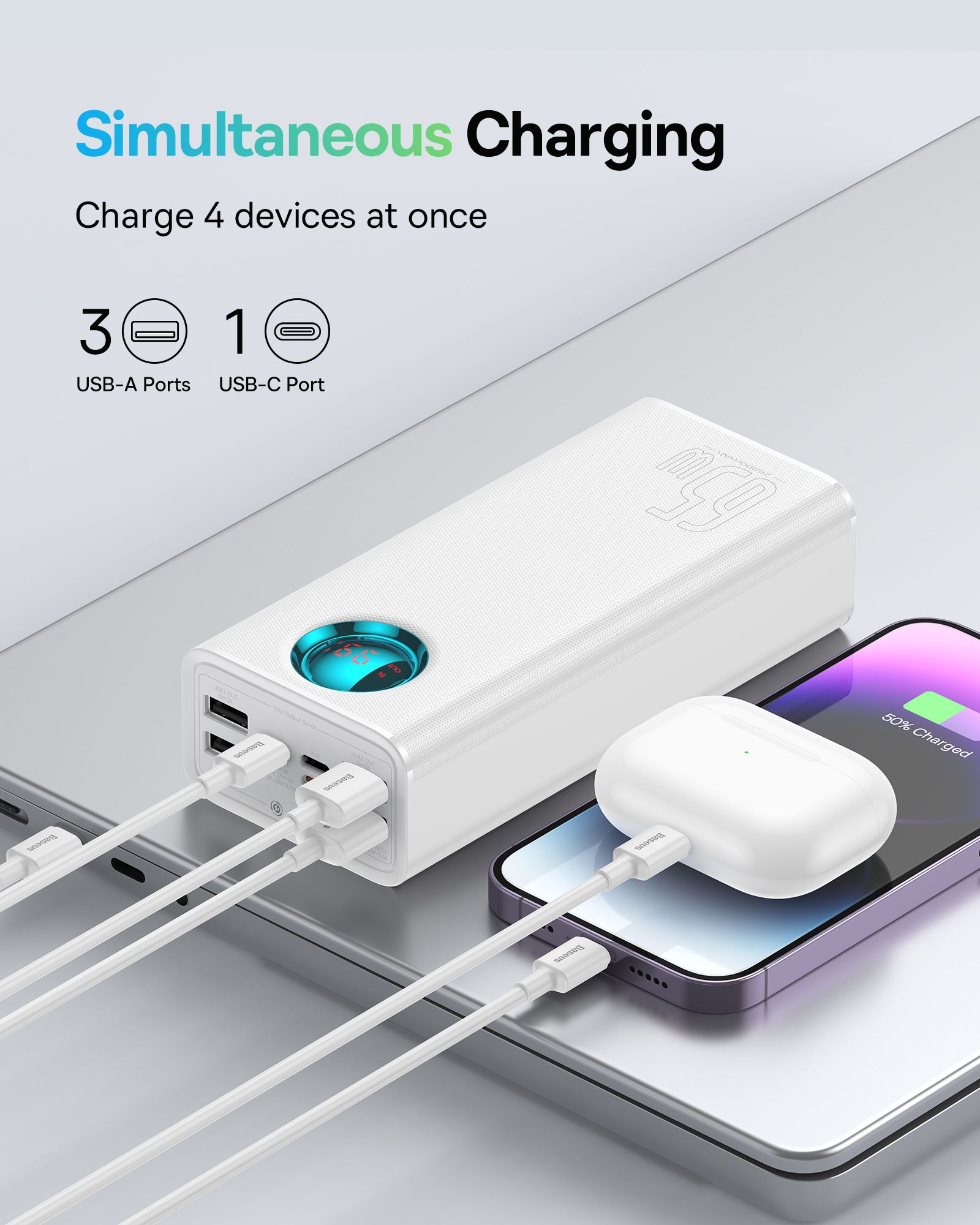 Sạc nhanh với pin sạc dự phòng Baseus