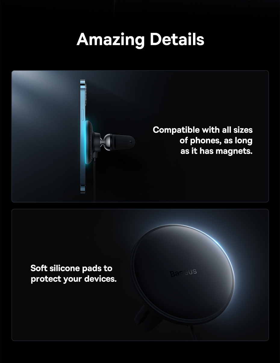 chube Tẩu Ô Tô Sạc Không Dây Từ Tính Magsafe Baseus CW01 40W