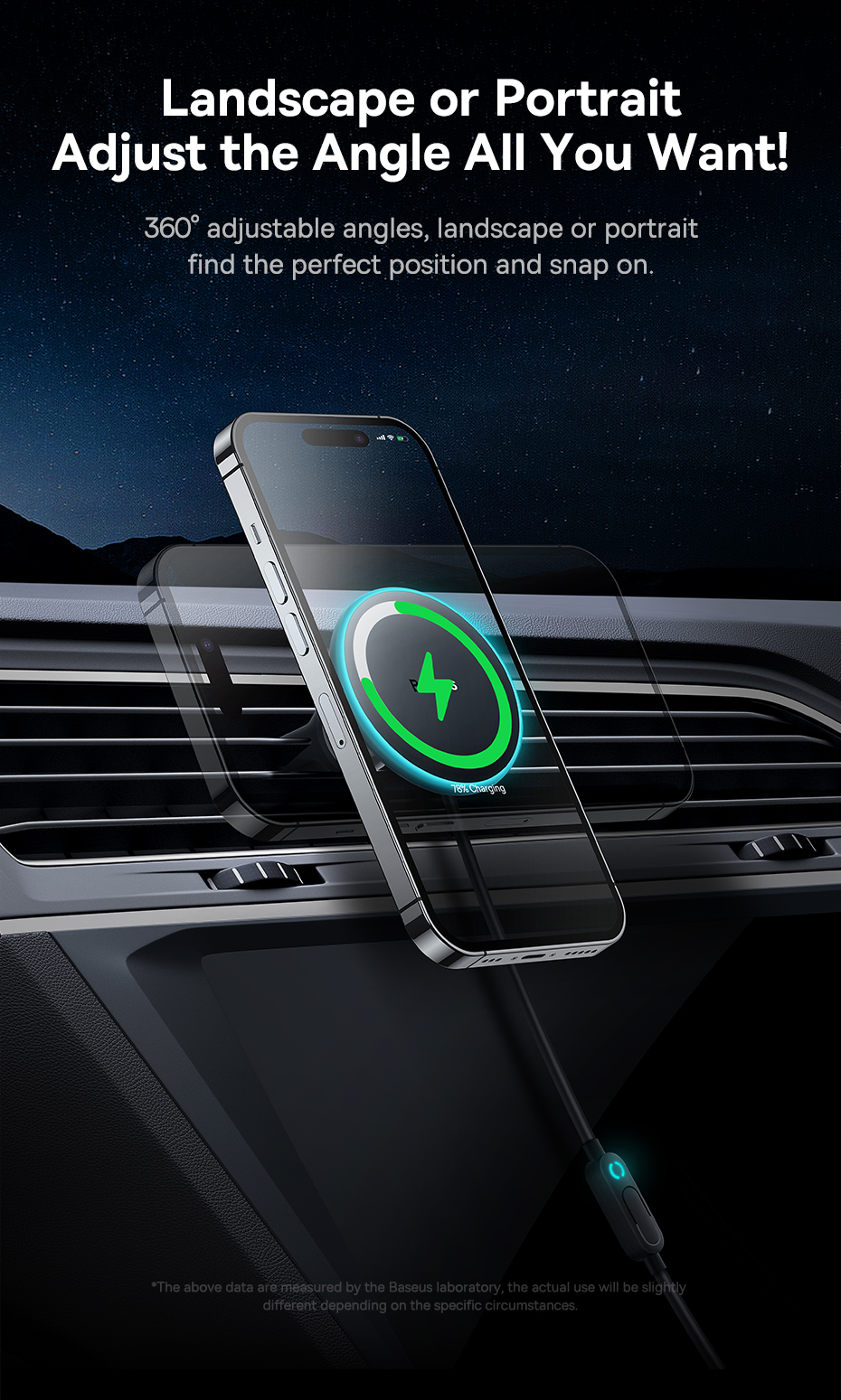 chube Tẩu Ô Tô Sạc Không Dây Từ Tính Magsafe Baseus CW01 40W